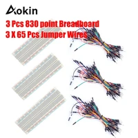 3 pieces 830 point breadboards kit with 3x65pcs mm flexible breadboard jumper wires for arduino raspberry pi