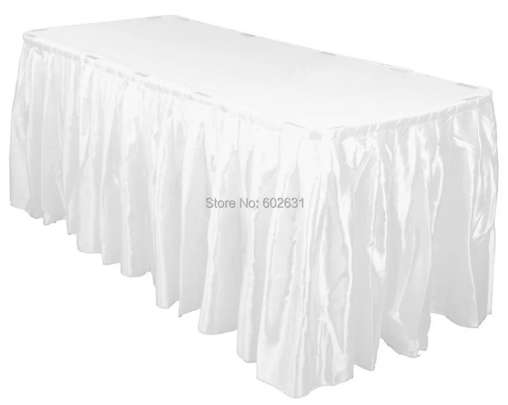 Атласная шелковая юбка для стола свадебных банкетов|banquet table skirts|for tableskirt |