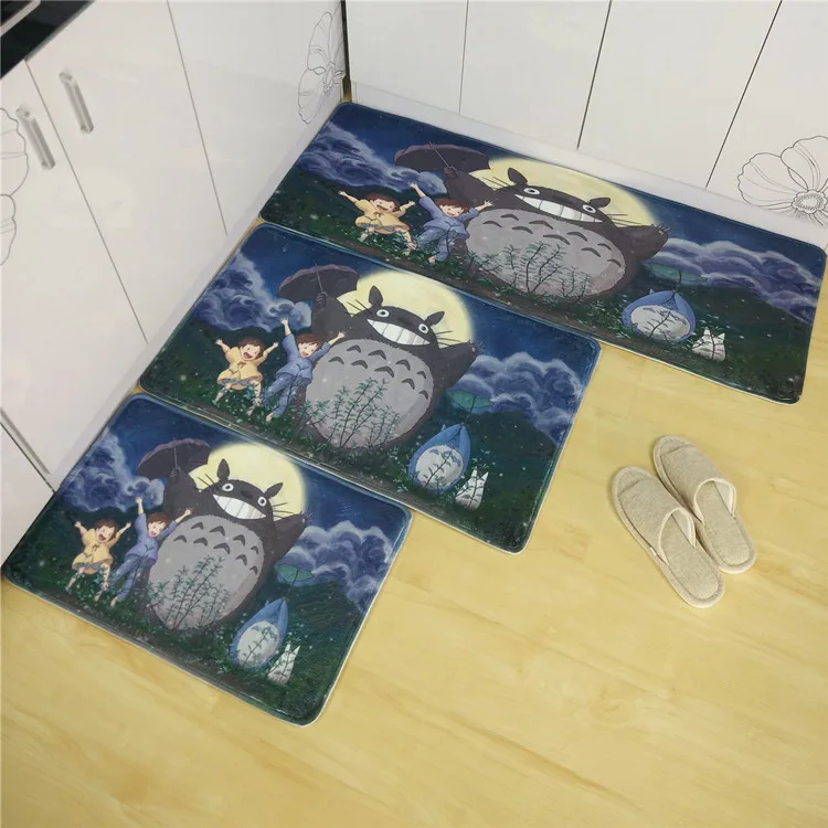 New Totoro Mat Super Soft Coral Fleece Cartoon rugs and carpets for home living room Anti-slip Kitchen carpet Bathroom Carpet | Дом и сад