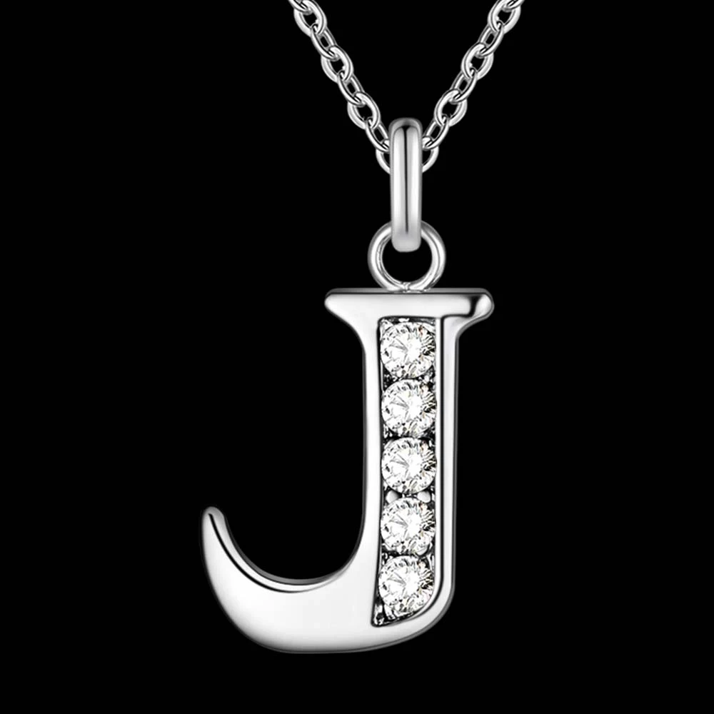 LetterJ bling zircon wholesale silver plated Necklace New Sale necklaces &amp pendants /NHWDESGM OOJPQSBD | Украшения и