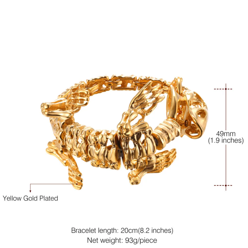 Kpop браслет из нержавеющей стали хип-хоп крутой в виде динозавра тираннозавра