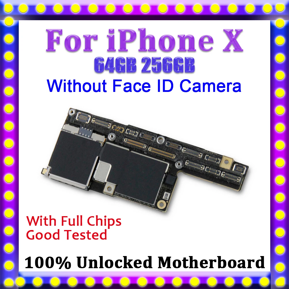 Заводская Разблокировка для iPhone X материнская плата без лица ID, для iPhone X материнская плата 64 Гб 256 ГБ материнская плата