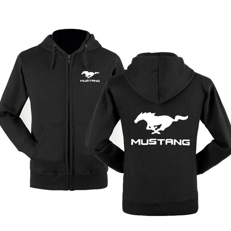 Модная толстовка с логотипом машины Mustang мужская капюшоном весна осень флисовая