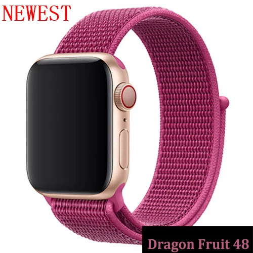 Dragon Fruit N1 Ремешок для apple watch, ремешок 44 мм, 40 мм, тканый нейлоновый ремешок iwatch серии 5, 4, 3, ремешок 42 мм, 38 мм, ремень, аксессуары для apple watch - Цвет ремешка: Dragon Fruit N1