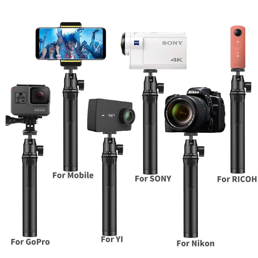 Для экшн Камеры Gopro Hero 7/ 6/54/3 + 4k mijia Мини Bluetooth селфи палка складной штатив монопод