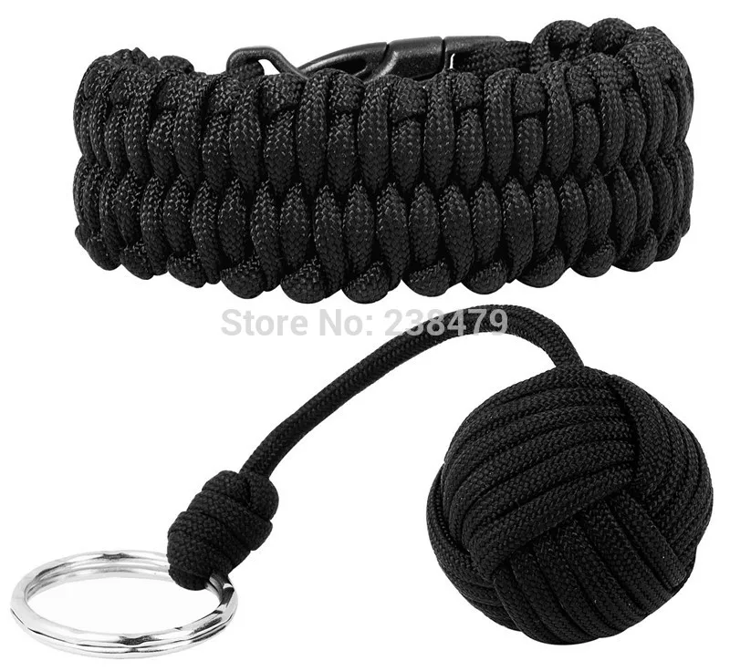 550 фунтов Paracord выживание браслет и ремешок обезьяна кулак - самооборона стальной