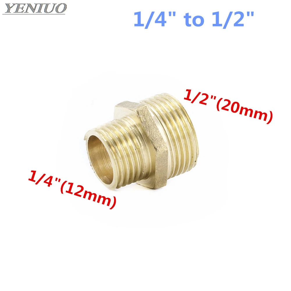 02-04 Латунную трубку Пневматический фитинг 1/" 1/4" 3/" 1/2" 3/" 1" BSP Мужской X Мужской изменения шестигранный ниппель трубы разъем адаптера Муфта - Цвет: 02-04