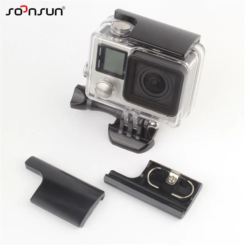 SOONSUN ЧПУ Алюминий задняя дверь замок пряжка для экшн камеры GoPro Hero 3 + 4 Корпус чехол