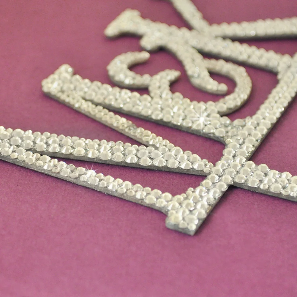 Пользовательские Украшенные стразами на день рождения Юбилей торт Топпер