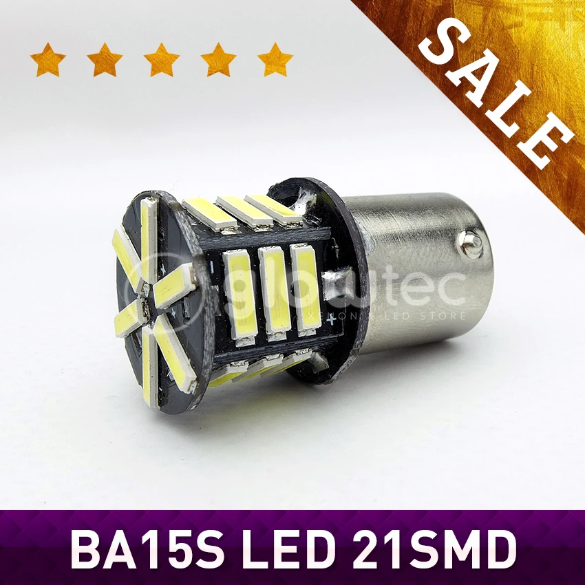 1 шт. ba15s 1156 21smd 7020 автомобильная светодиодная лампа p21w яркая белая/красная GLOWTEC |