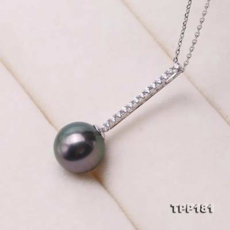 JYX Tahiti Pearl Necklace Women beautiful 14K Gold 9.5mm Black Tahitian Pendant 18&quot | Украшения и аксессуары