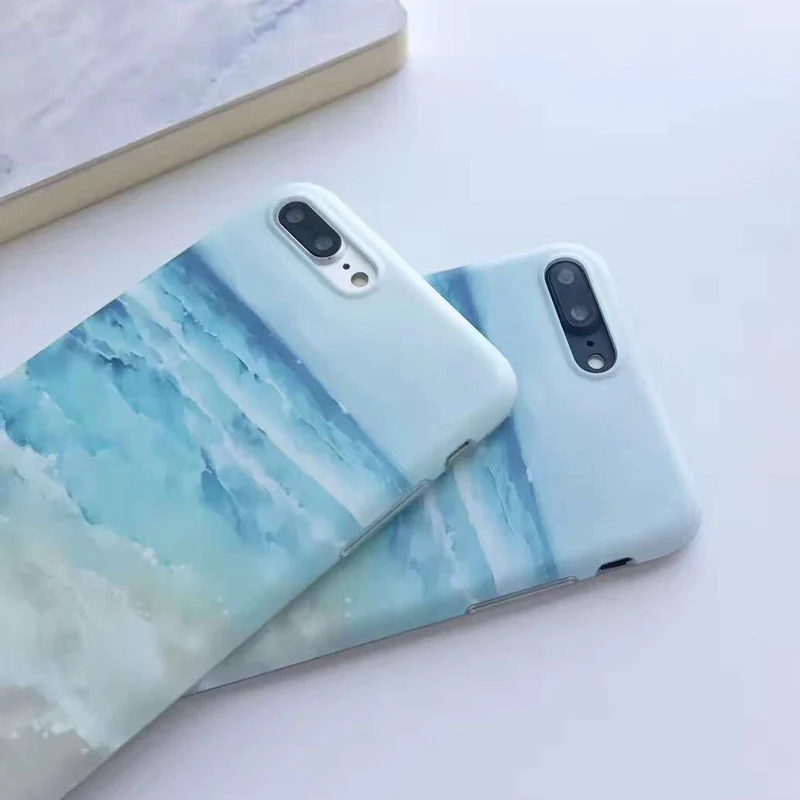 Tfshining Blue Sea Waves beach Silicon Phone case For apple iphone 6 6s 7 8 plus IMD Ocean TPU Case X back cover capa |