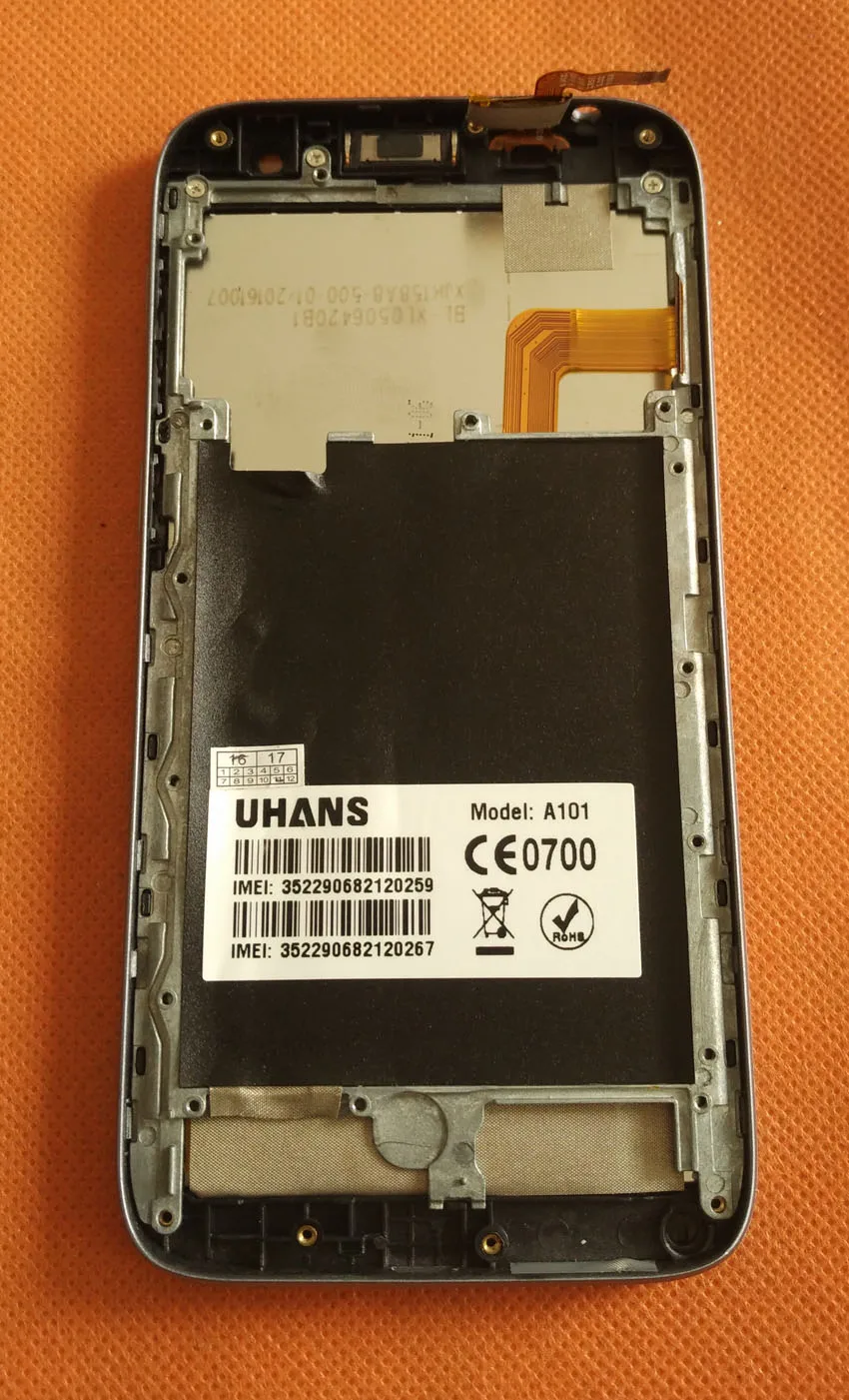 Used Orignal LCD Display + Touch Screen Panel+ Frame For uhans A101 Free shipping | Мобильные телефоны и аксессуары