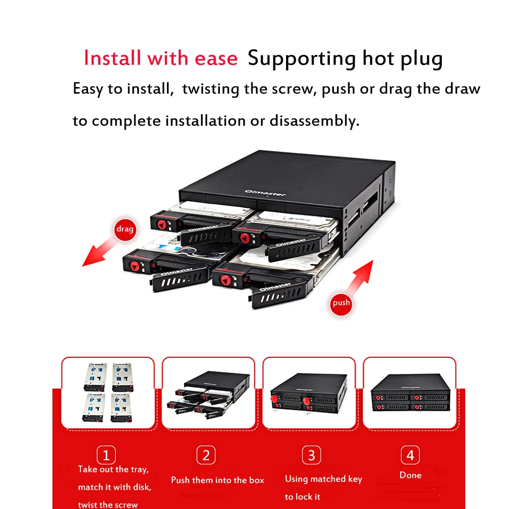 OImaster 4 секции 2 5 дюйма SATA HDD SSD жесткий диск мобильный стеллаж с функцией