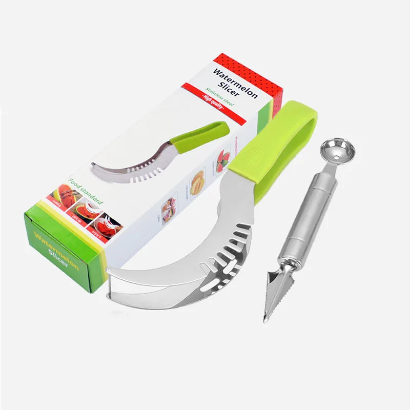 slicer carving Eworld вечерние поставки из нержавеющей стали резак фруктовая ложка нож для нарезки дыни Corer Совок резак для быстрого нарезания умные режущие кухонные инструменты - Цвет: slicer carving