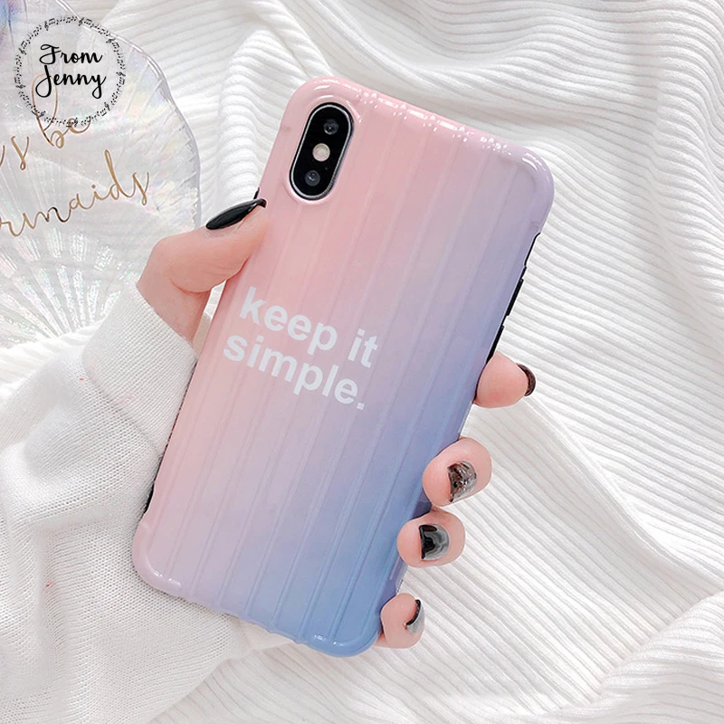 От Jenny Gradient английские буквы для iPhone x xr xs max 6 6s 7 8 Plus bump stripe TPU Защитный Мягкий чехол