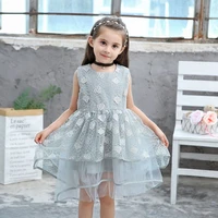 dfxd baby girl lace princess dress 2018 summer england style light green sleeveless vest dress toddler girl clothes for 2 11year