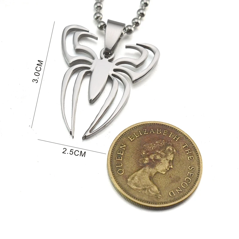 5 шт./оптовая продажа в партии подвеска с подвеской виде паука SS шаровая цепочка