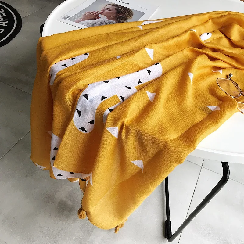 2018 новые модные шарфы хлопок белье ручной шарф желтый имбирь треугольник