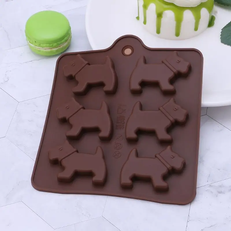 Силиконовая 6 Dog DIY Форма для украшения торта конфетное печенье шоколадная форма