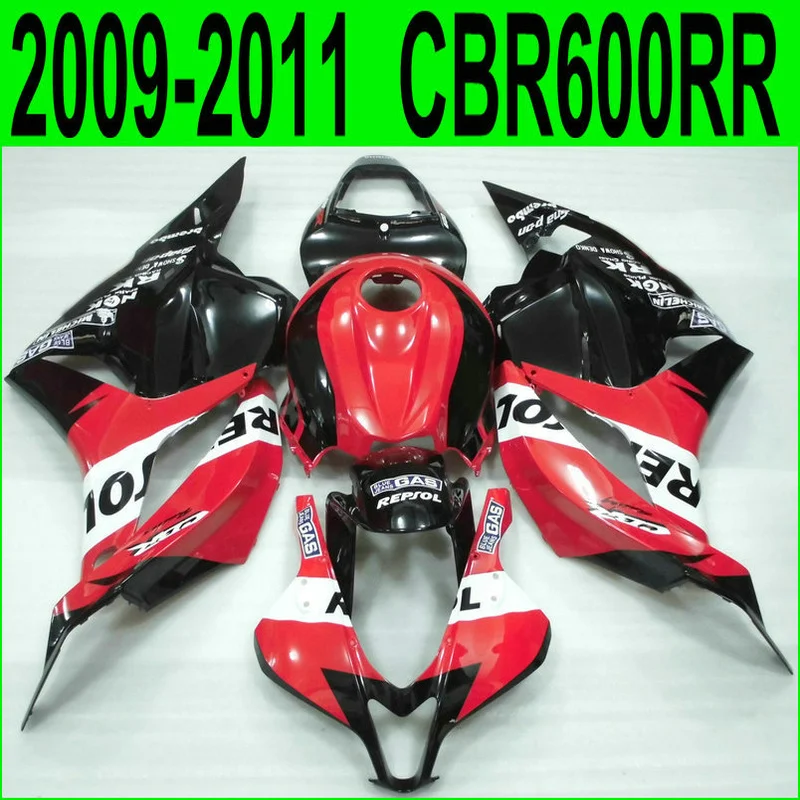 Литье под давлением Топ продажа обтекатель комплект для Honda CBR600RR 09 10 11 Красный