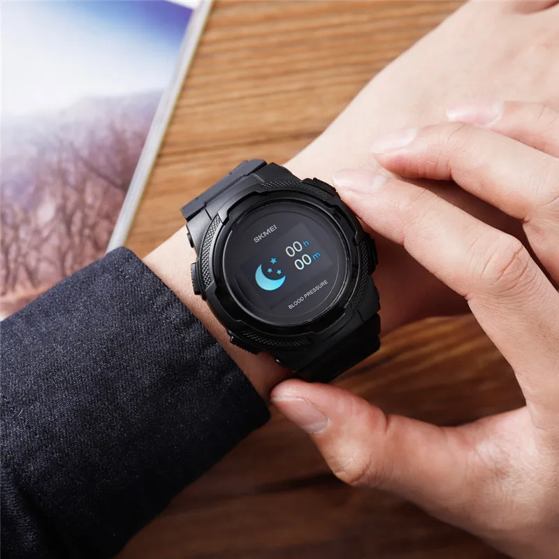 SKMEI Bluetooth спортивные Смарт-часы для мужчин сердечного ритма кровяное давление приложение напоминание о звонках Удаленная камера Водонепроницаемые женские цифровые часы