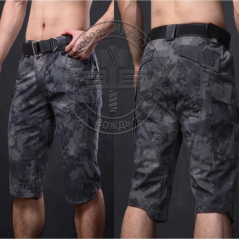 Брюки-Капри мужские из хлопка и полиэстера камуфляжные быстросохнущие | Спорт
