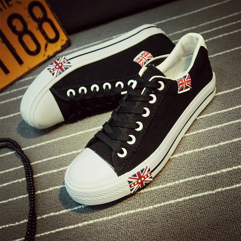 New style rice flag white canvas shoes casual beef tendon bottom men's student | Обувь