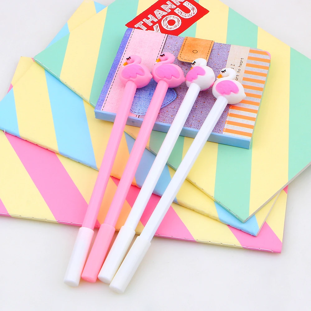 4 шт./лот Kawaii милый розовый Фламинго Лебедь гелевая ручка подпись Escolar Papelaria