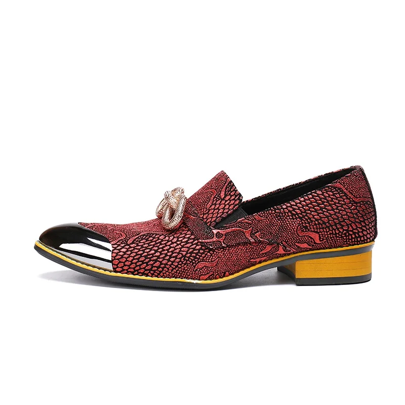 Большие размеры Роскошные Мужские модельные туфли с острым носком и