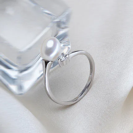 Кольцо женское из серебра 2019 пробы с пресноводным жемчугом | Украшения и