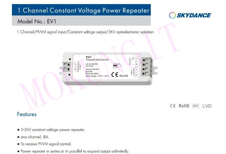1CH* 8A 5-36VDC CV затемняющий репитер мощности EV1 постоянное напряжение репитер мощности Led одноцветная полоса усилитель мощности Led PWM