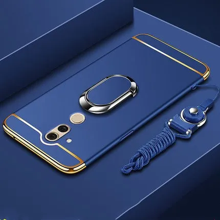 Для huawei mate 20 Lite чехол 360 полная защита Жесткий ПК Противоударный матовый магнит автомобильный держатель Чехол huawei mate 20 30 p30 Lite pro - Цвет: blue