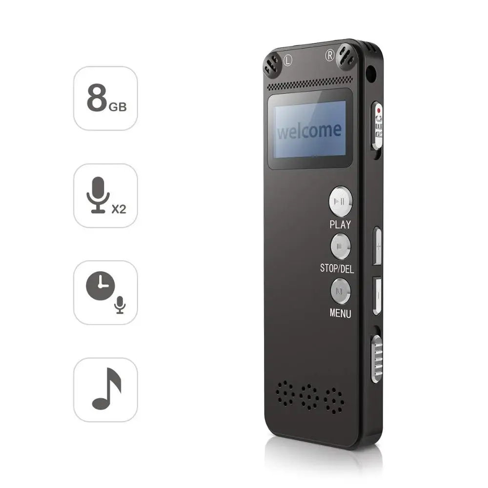 Черный Vandlion цифровой аудио запись голосовой активации рекордер WAV MP3 плеер USB накопитель портативный VOR Металлический Алюминиевый Чехол черный V31 - Цвет: Черный