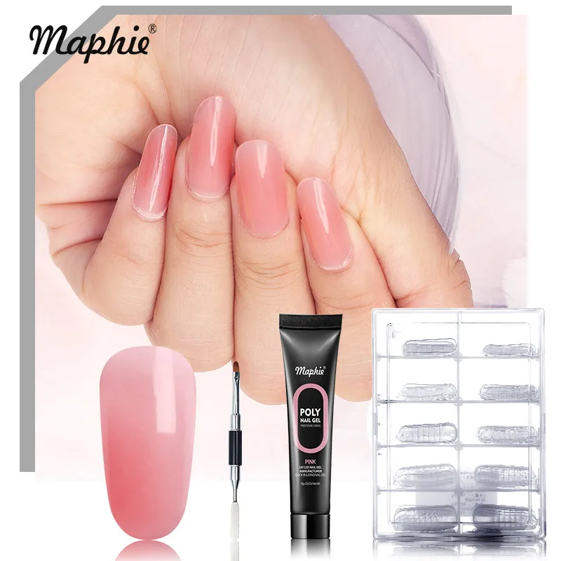 Maphie, 15 г, прозрачный удлиняющий УФ-гель для ногтей, розовый цвет, светодиодный Гель-лак для ногтей DIY, Полупостоянный гель для ногтей - Цвет: 004 3PCS SET