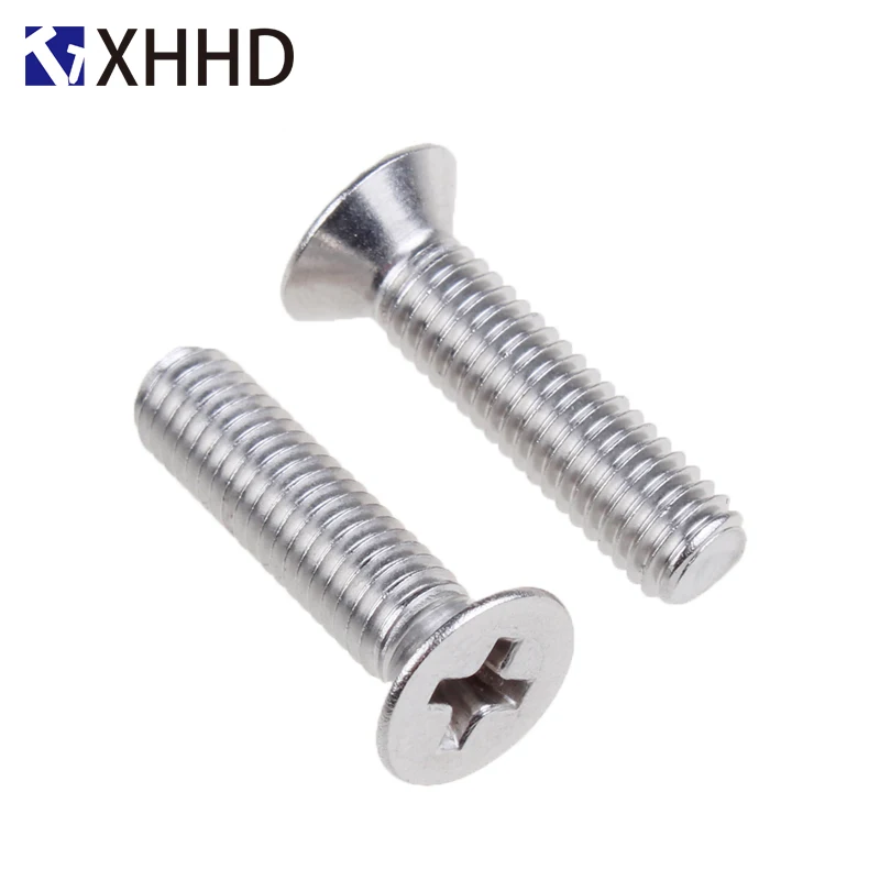 

304 Stainless Steel Phillips Flat Head Machine Screw Metric Threaded Countersunk Cross Recessed Bolt M6 M8