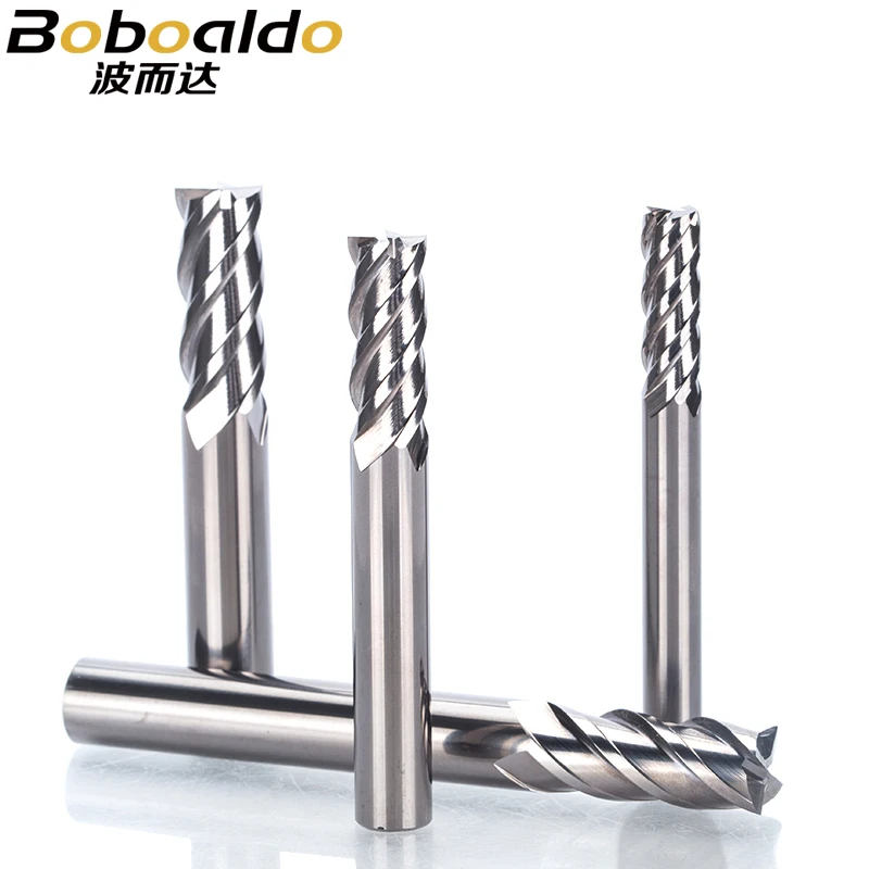 

1PC HRC 65 Cermet 4 Flutes Spiral End Mill CNC High Wear Resistance Milling Cutter For Metal Finishing Steel