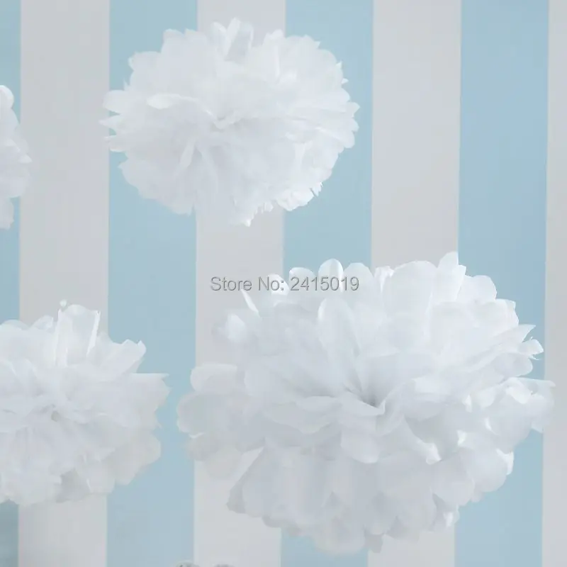 12xNew смешанные размеры 6 &quot8&quot 10 &quotчистый белый бумажный бандаж pom poms Свадебная