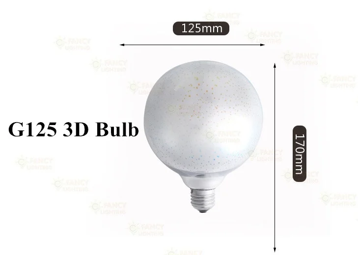 G125 3D Bulb Светодиодный светильник E27 3D декоративная светодиодная лампа ST64/G95/G125 85-265 в bombillas Led для дома/гостиной/спальни декор 3 Вт лампада led - Испускаемый цвет: G125 3D Bulb