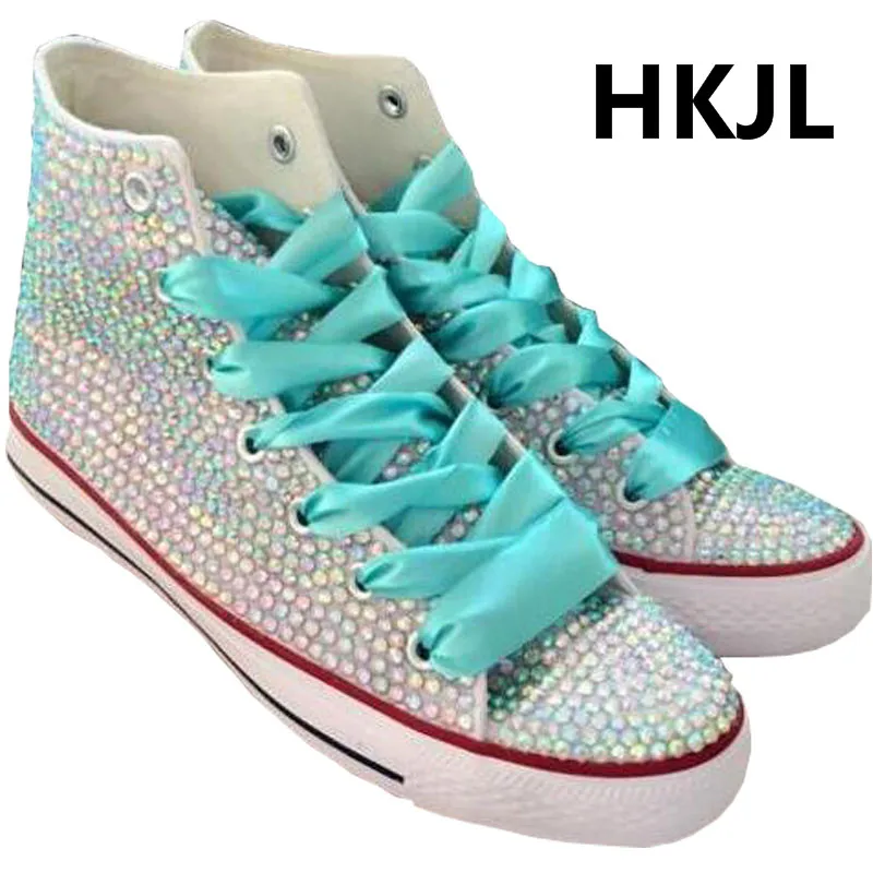 HKJL новые холщовые низкие черно-белые кроссовки Классические кружевные дышащие женские Diy Алмазные
