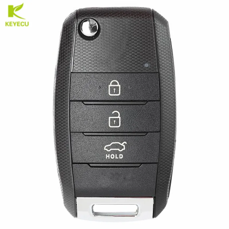 Обновленный флип чип KEYECU дистанционный ключ брелок от машины 3 кнопки 434 МГц ID60 6F