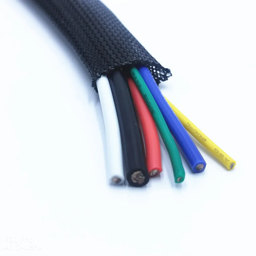 Черная оплетка с изоляцией 4/6/8/10/12/16/20/25/30/40/50 мм плотная ПЭТ защита кабеля