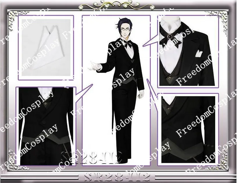 Костюм черного Батлера курошицзи Клода фоуста костюм для косплея|costume moustache|costume