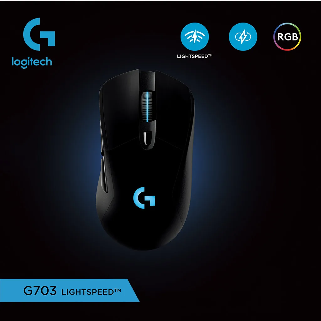 Светильник logitech G703, Беспроводная игровая RGB мышь, скорость USB, 12000 dpi, программируемая мышь, мышь для геймера, беспроводная мышь, 19Jul03
