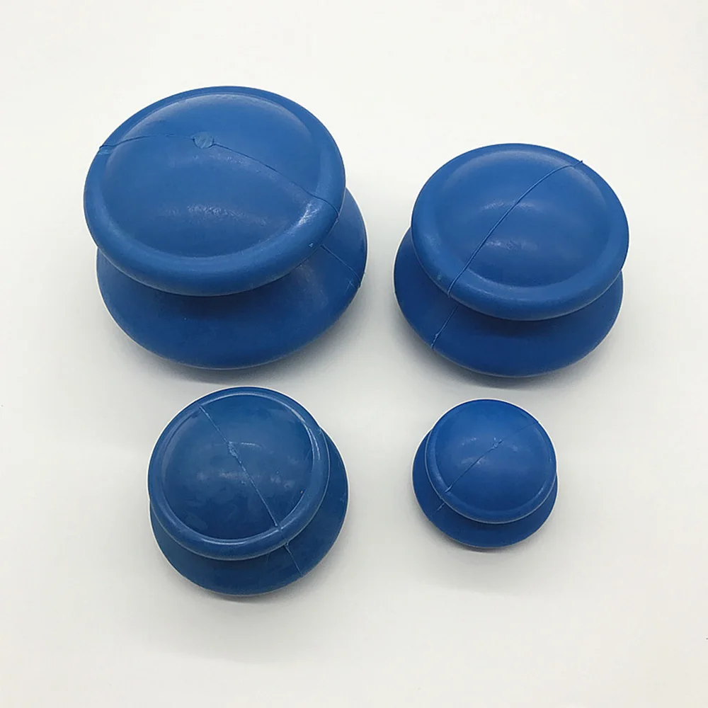 4pcs blue 4 шт Силиконовые вакуумные банки для массажа тела увлажнение лица чашки поглотитель антицеллюлитный массажер здоровье чашки набор - Цвет: 4pcs blue