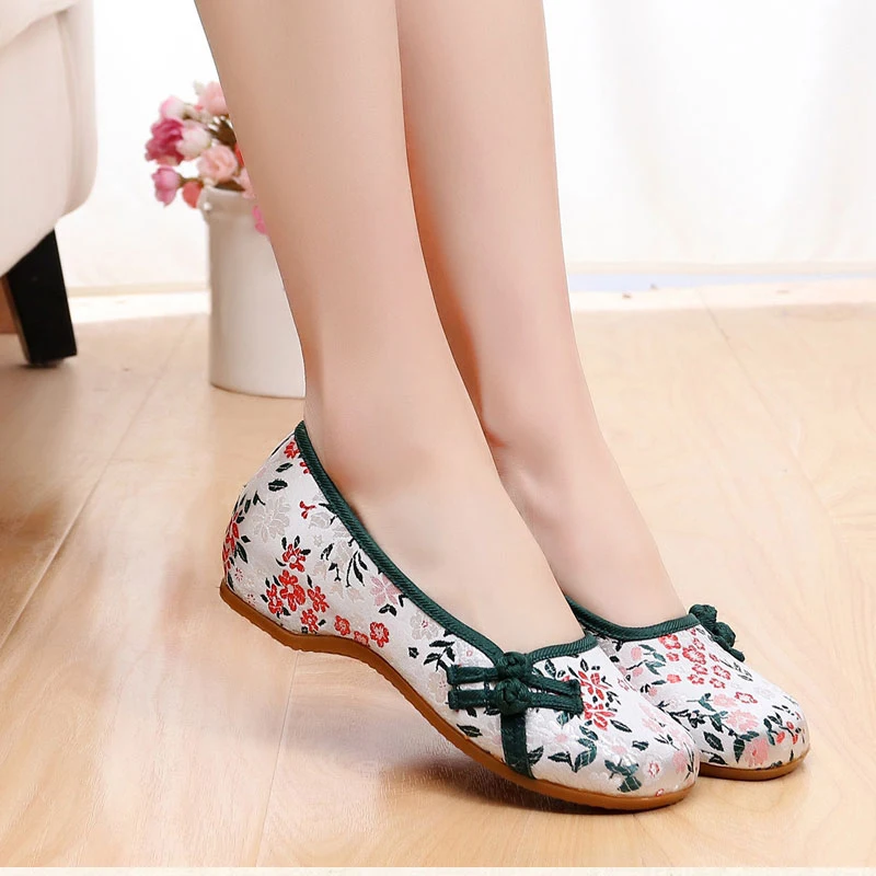 TIMETANGFloral набивные ткани Для женщин холст BalletFlats Ретро Стиль слипоны Удобная обувь