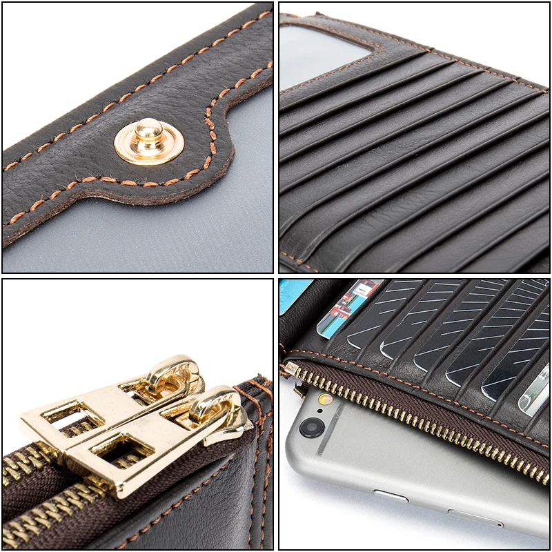 WESTAL тонкий мужской кошелек из натуральной кожи многофункциональный держатель