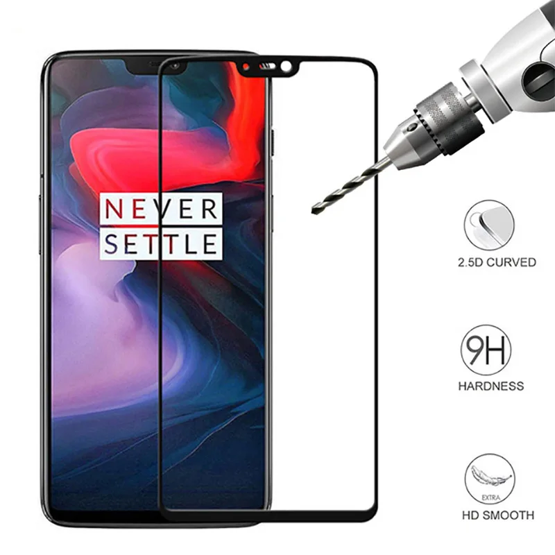 Tempered Glass For OnePlus 6 A6003 Full screen Cover Screen Protector Film OnePlus6 One plus 1+6 6.28&quot | Мобильные телефоны и