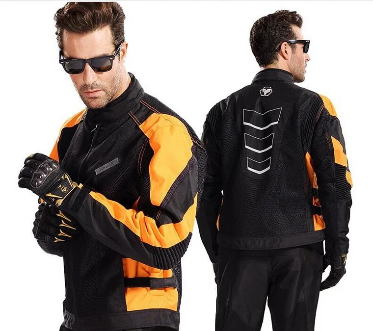 Мужская Светоотражающая куртка для езды на мотоцикле DUHAN оранжевая/серая M L XL XXL |