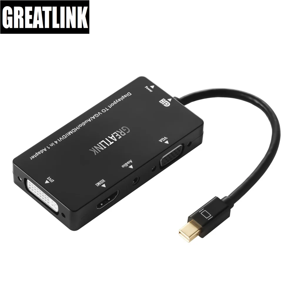 Кабель адаптер Mini Displayport DP HDMI VGA DVI Audio Thunderbolt совместимый с 1080P для Apple Macbook Air Pro Surface